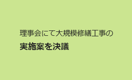 理事会にて大規模修繕工事の
実施案を決議